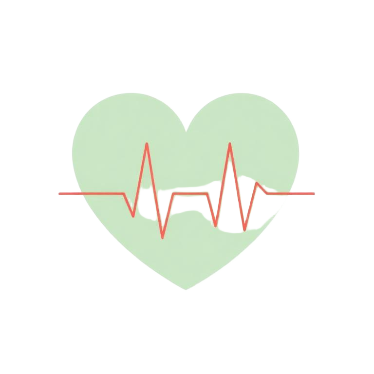 Illustration of a heart with a pulse line